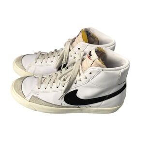 Nike Blazer Mid 77 Vintage White Black Suede High Top Sneakers Mens Size 7.5‎